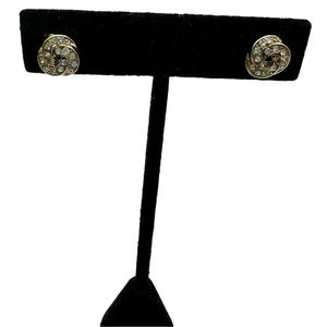 🍭4/$20 Gold twist rhinestone studded post earrings